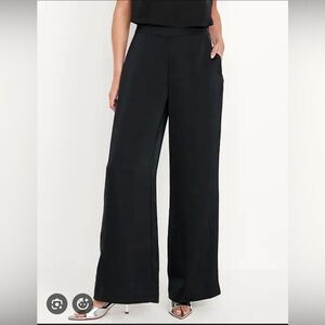 NWT Old Navy Satin Black Wide-Leg Women's Pants - Size 10